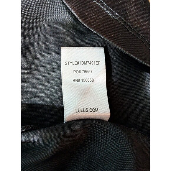 Lulus Black Satin Maxi Evening Gown XS - Picture 5 of 7